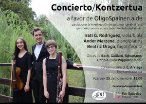 Imagen promocional del concierto que organiza Ander Marzana en el Conservatorio J. C. Arriaga a las 12 de la mañana del sábado 25 de noviembre.